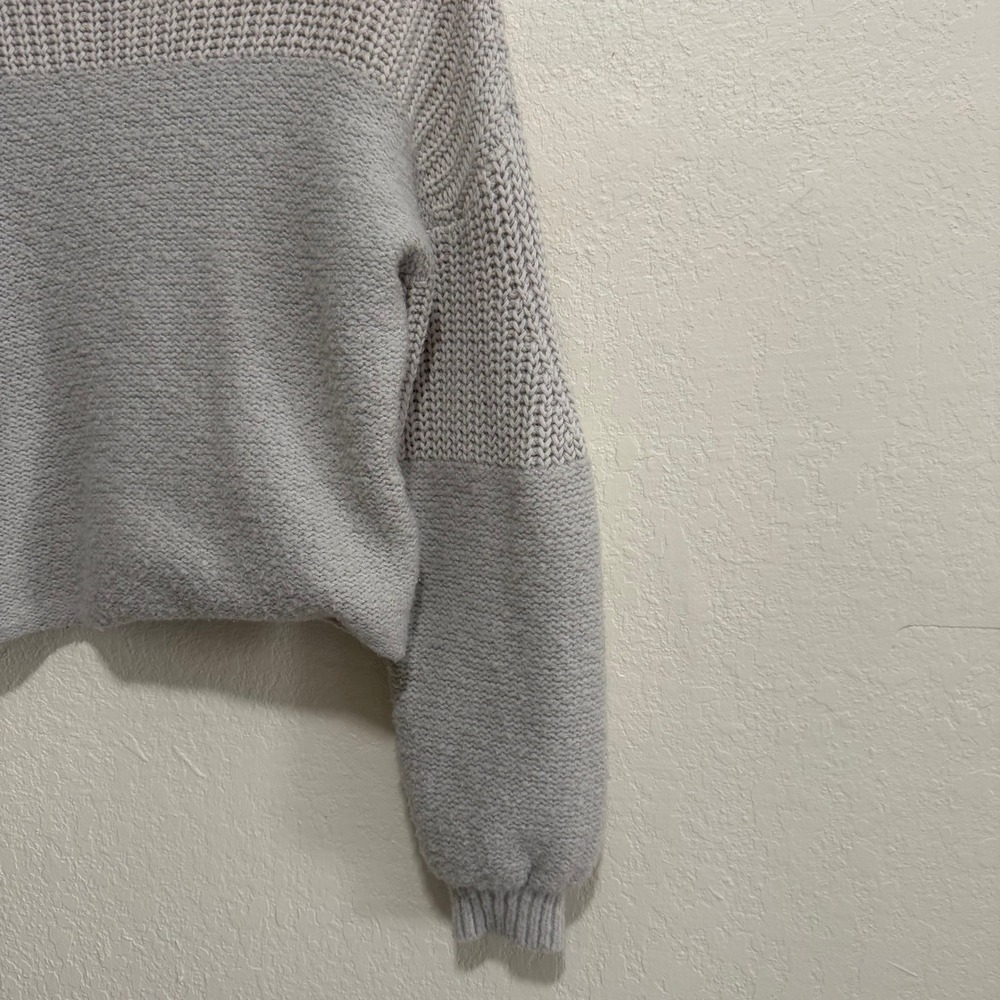 Petal Pup Knit Mock Neck Cropped Sweater Beige Women's Size 2 - Picture 4 of 11